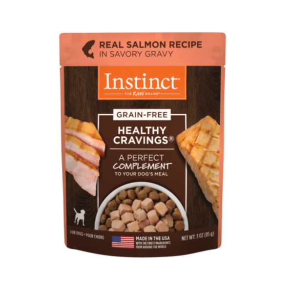 Instinct Healthy Cravings Grain-Free Real Salmon Recipe Wet Dog Food Topper 3oz Pouch