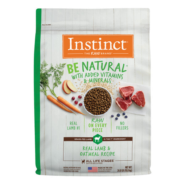 Instinct Be Natural Real Lamb & Oatmeal Recipe Dry Dog Food 24lb Bag
