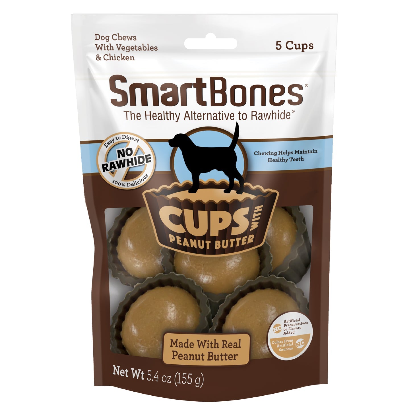 SmartBones Cups Peanut Butter Dog Treat 5 ct