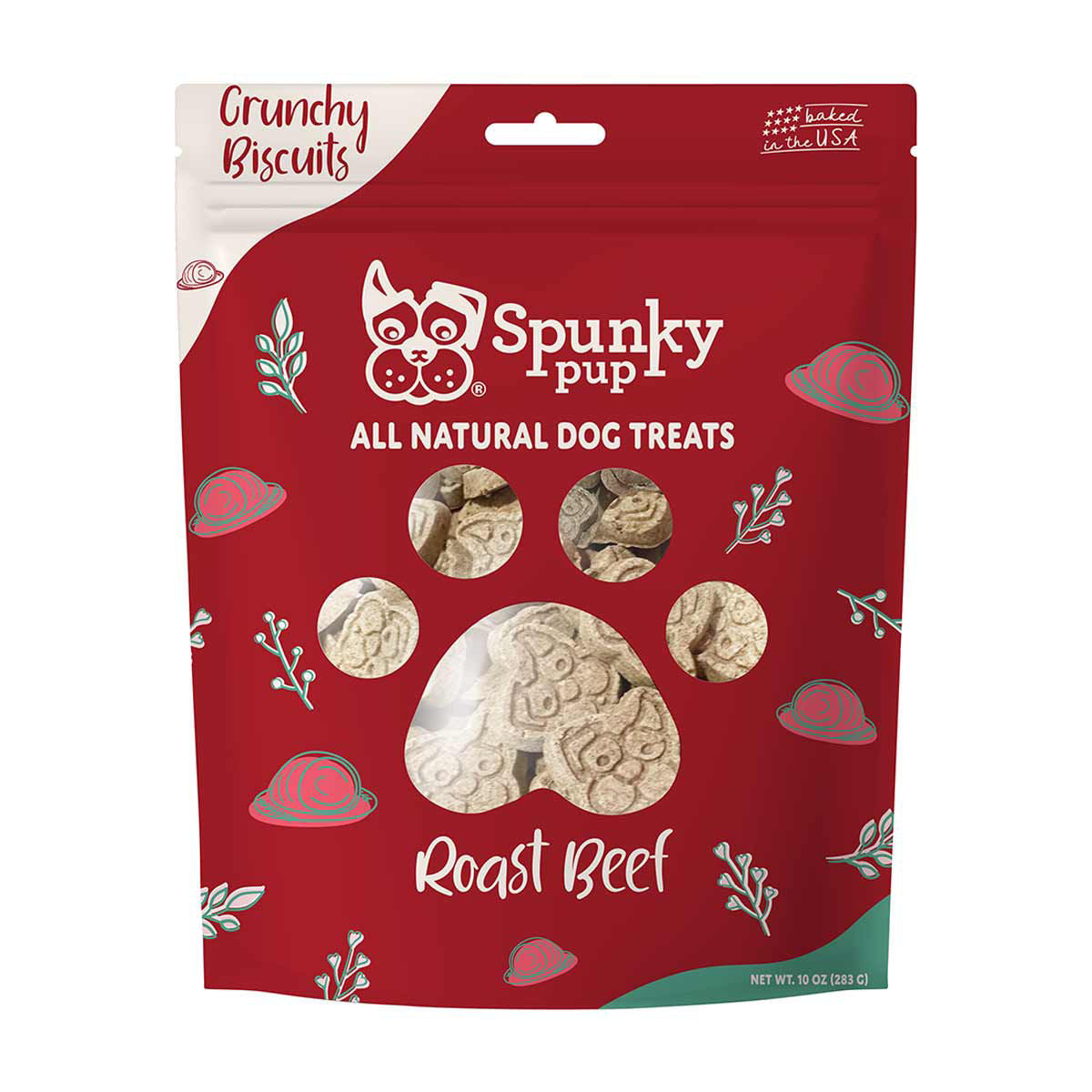 Spunky Pup Holiday Dog Treats Roast Beef Biscuits 10oz