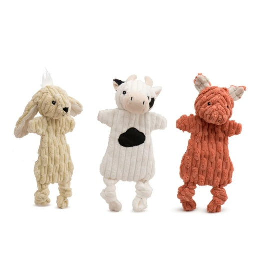 Hugglehounds Plush Dog Toy Huggleflatties Barnyard Assortment Small 3pk 11in