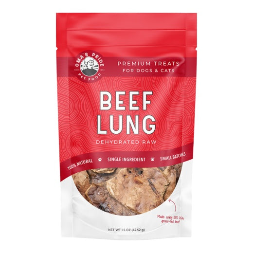 Oma's Pride Dog Dehydrated Beef Lung 1.5oz