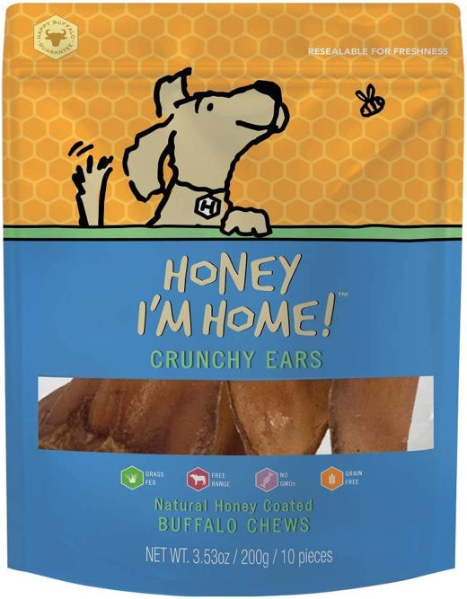 Honey I'm Home Dog Buffalo Ears 4 Pk