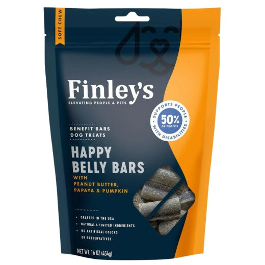 Finley's Happy Belly Soft Chew Peanut Butter Papya Dog Treats 16oz