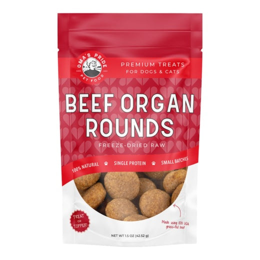 Oma's Pride Dog Freeze-Dried Beef Organ Rounds 1.5oz