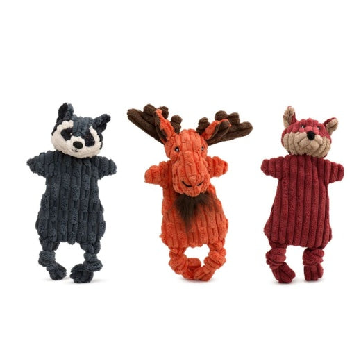 Hugglehounds Plush Dog Toy Huggleflatties Woodland Assortment Small 3pk 11in