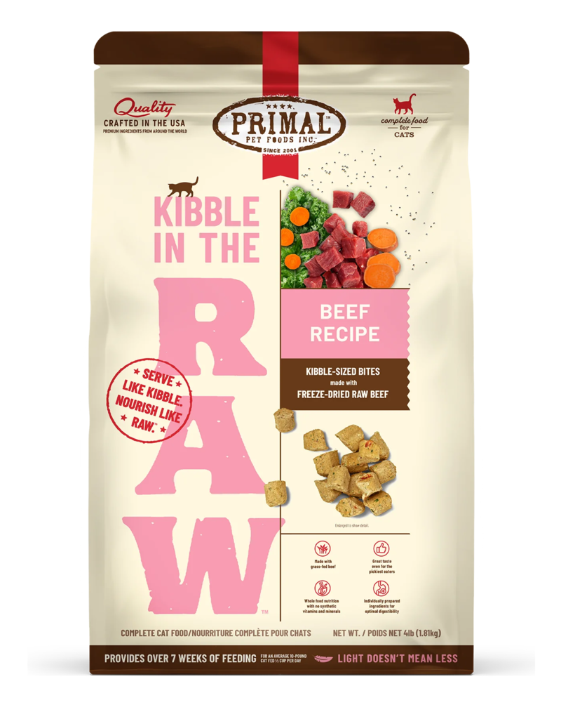 Primal Kibble In The Raw Feline Beef 1.5 lb