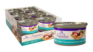 Wellness CORE Signature Selects Grain Free Canned Cat Food Flaked Skipjack Tuna & Shrimp in Broth 2.8ozs