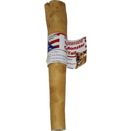 Nature's Own USA Not-Rawhide Monster Cow Tail Chew Treat for Dogs 10in
