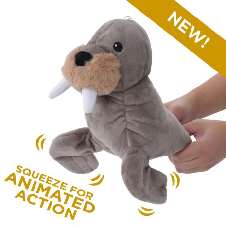 Tall Tails Holiday Animated Walrus Plush Dog Toy 10in
