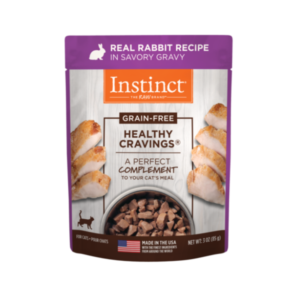 Instinct Healthy Cravings Grain-Free Real Rabbit Recipe in Savory Gravy Wet Cat Food Topper 3oz Pouch