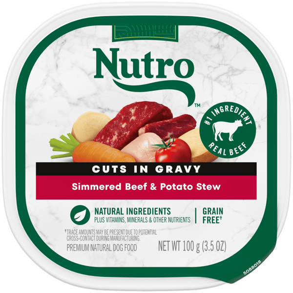 Nutro Wet Dog Food Cuts in Gravy Simmered Beef & Potato Stew 3.5oz cup