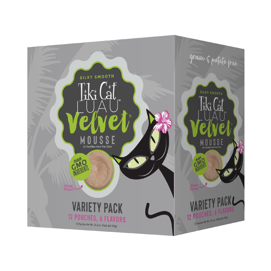 Tiki Cat Luau Velvet Mousse Wet Cat Food Variety Pack 2.8oz Pouch (12 Count)
