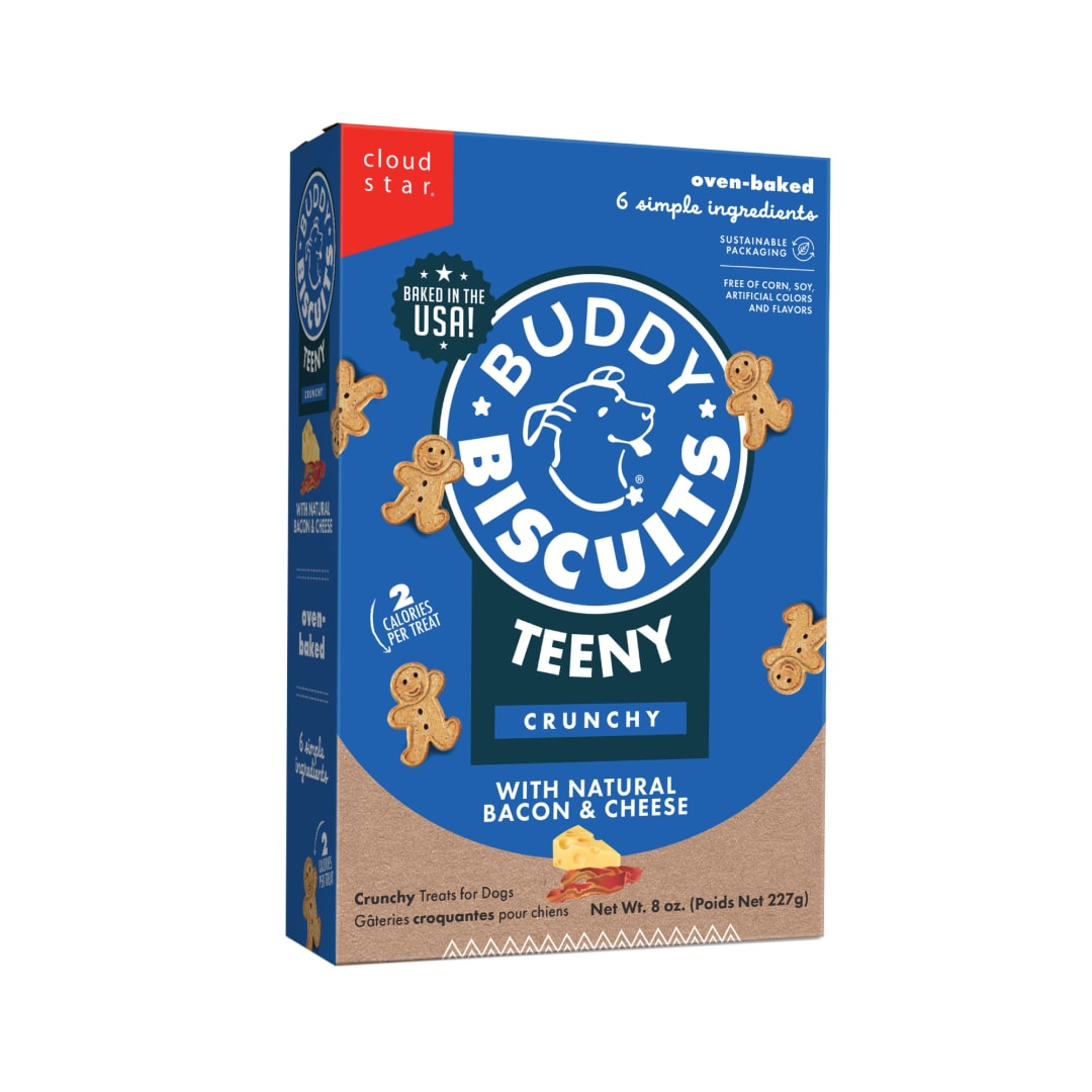 Cloud Star Buddy Biscuits Teeny Crunchy Dog Treats, Bacon & Cheese, 8 oz. Box