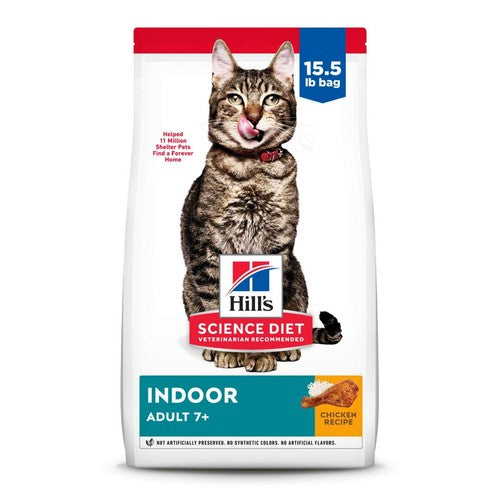 Hills Science Diet Adult 7+ Indoor Chicken Recipe Cat Food 15.5lb