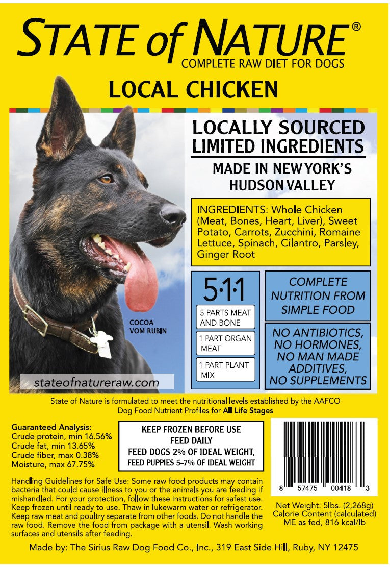 Sirius State of Nature Complete Dog Dinner 5lb Chicken