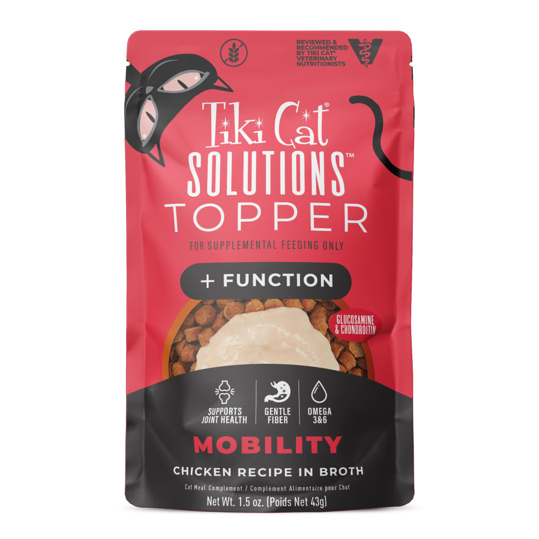 Tiki Cat Solutions Topper, Mobility, Chicken Recipe in Broth, 1.5 oz. Pouch