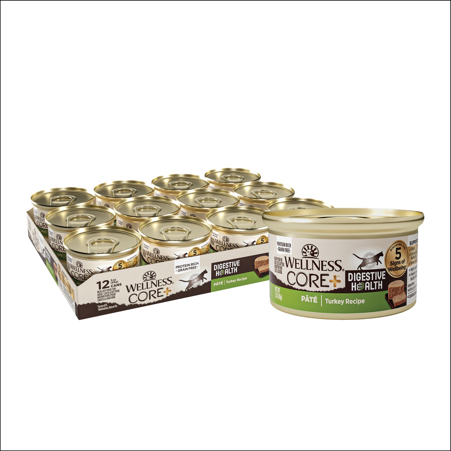 Wellness CORE+ Digestive Health Turkey Pate Wet Cat Food 3oz Can
