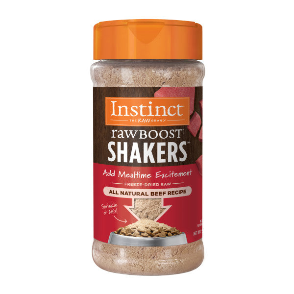 Instinct Freeze-Dried Raw Boost Shakers Grain-Free Beef Recipe Freeze-Dried Dog Food Topper 5.5oz Bottle