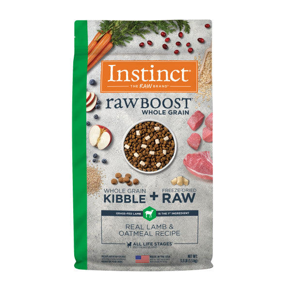 Instinct Raw Boost Whole Grain Real Lamb & Oatmeal Recipe Dry Dog Food 3.5lb Bag
