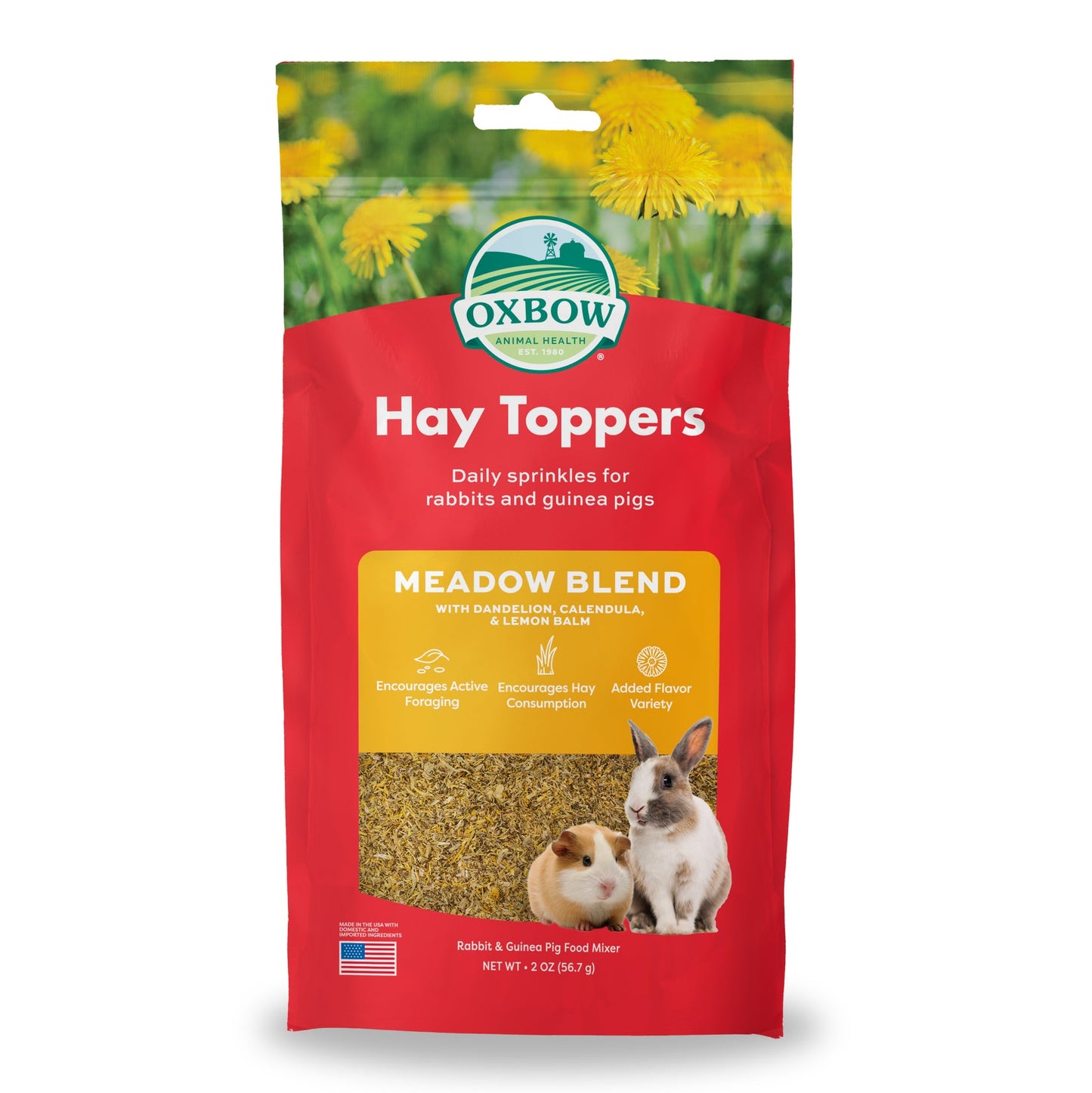 Oxbow Animal Health Meadow Blend Hay Toppers for Small Animals 2 oz