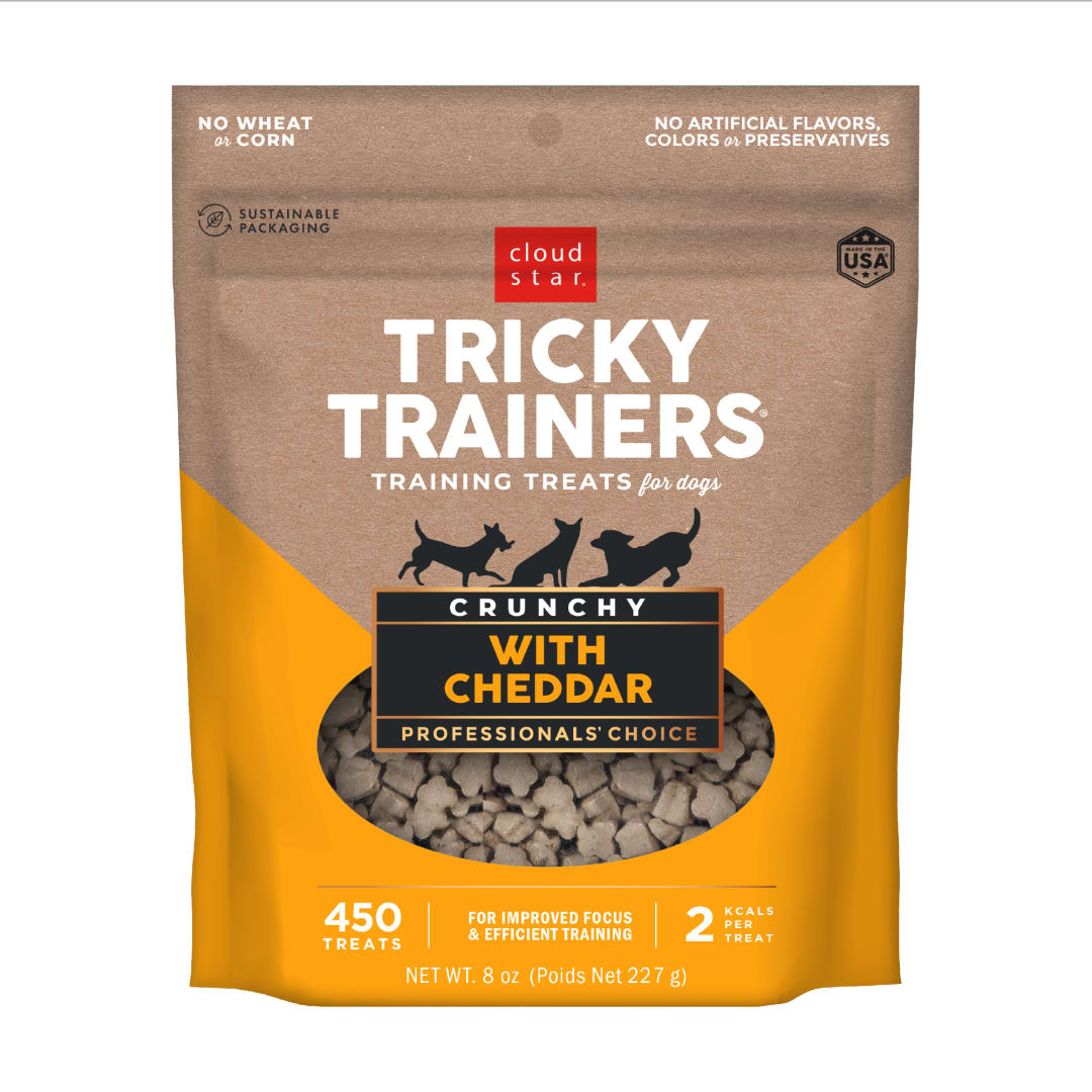 Cloud Star Tricky Trainers Crunchy Dog Treats, Cheddar, 8 oz. Pouch
