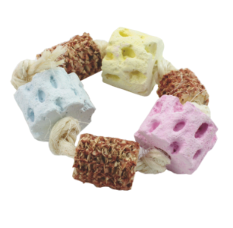 A & E Cages Nibbles Corny Calcium Ring Small Animal Chew Toy