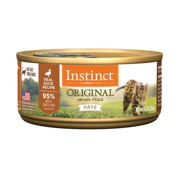 Instinct Original Grain-Free Pate Real Duck Recipe Canned Cat Food 5.5oz Can