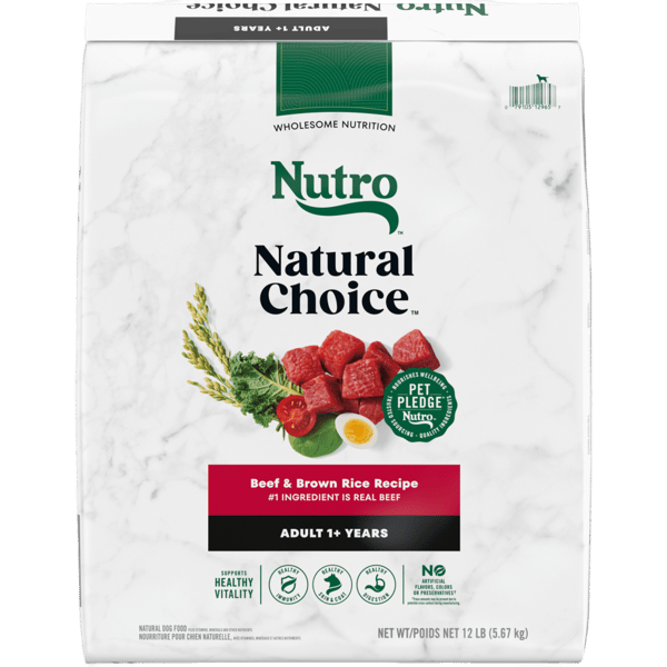 Nutro Natural Choice Dry Dog Food Adult Beef & Brown Rice Recipe 12lb bag