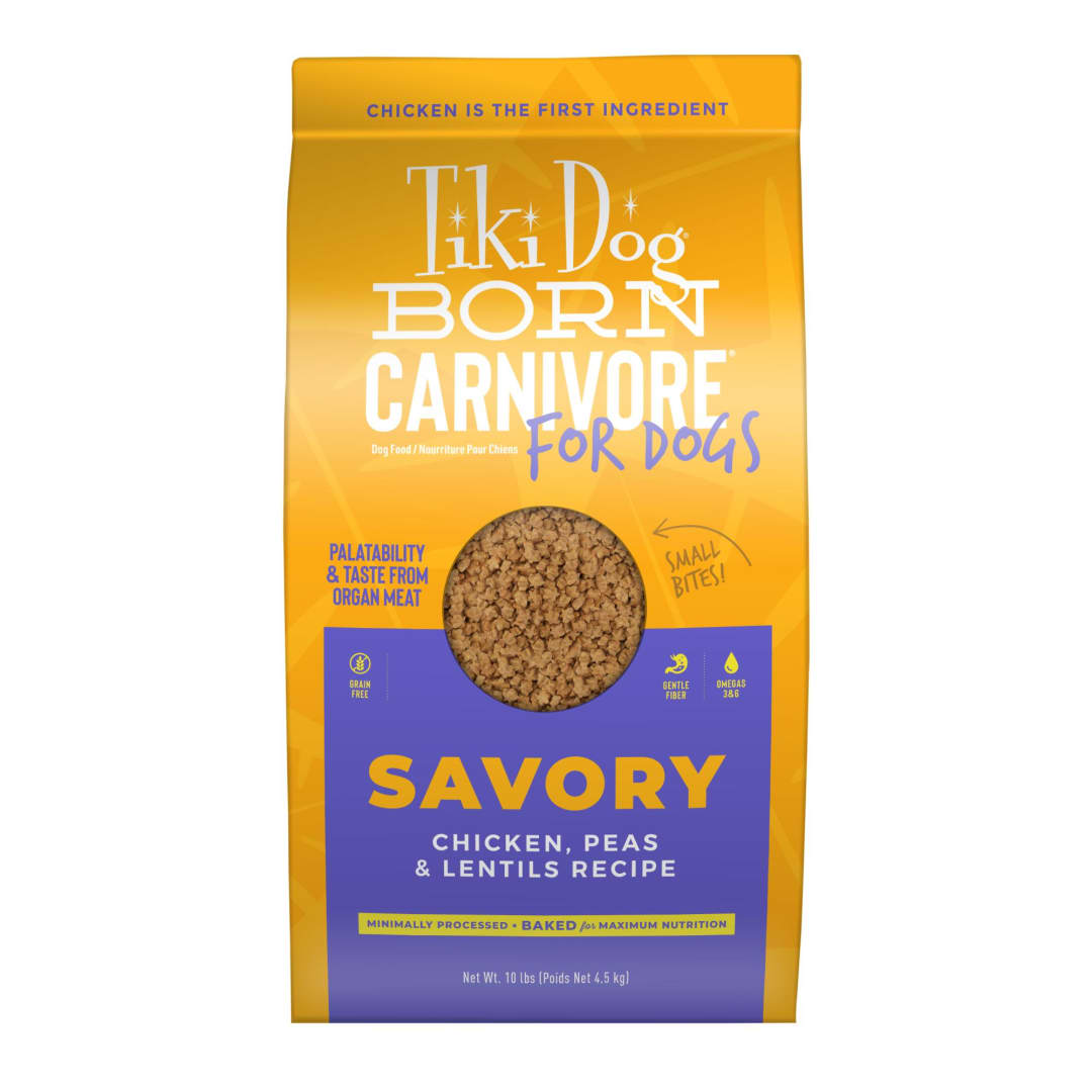 Tiki Dog Born Carnivore Dry Dog Food, Chicken Peas & Lentils, 10 lbs. Bag