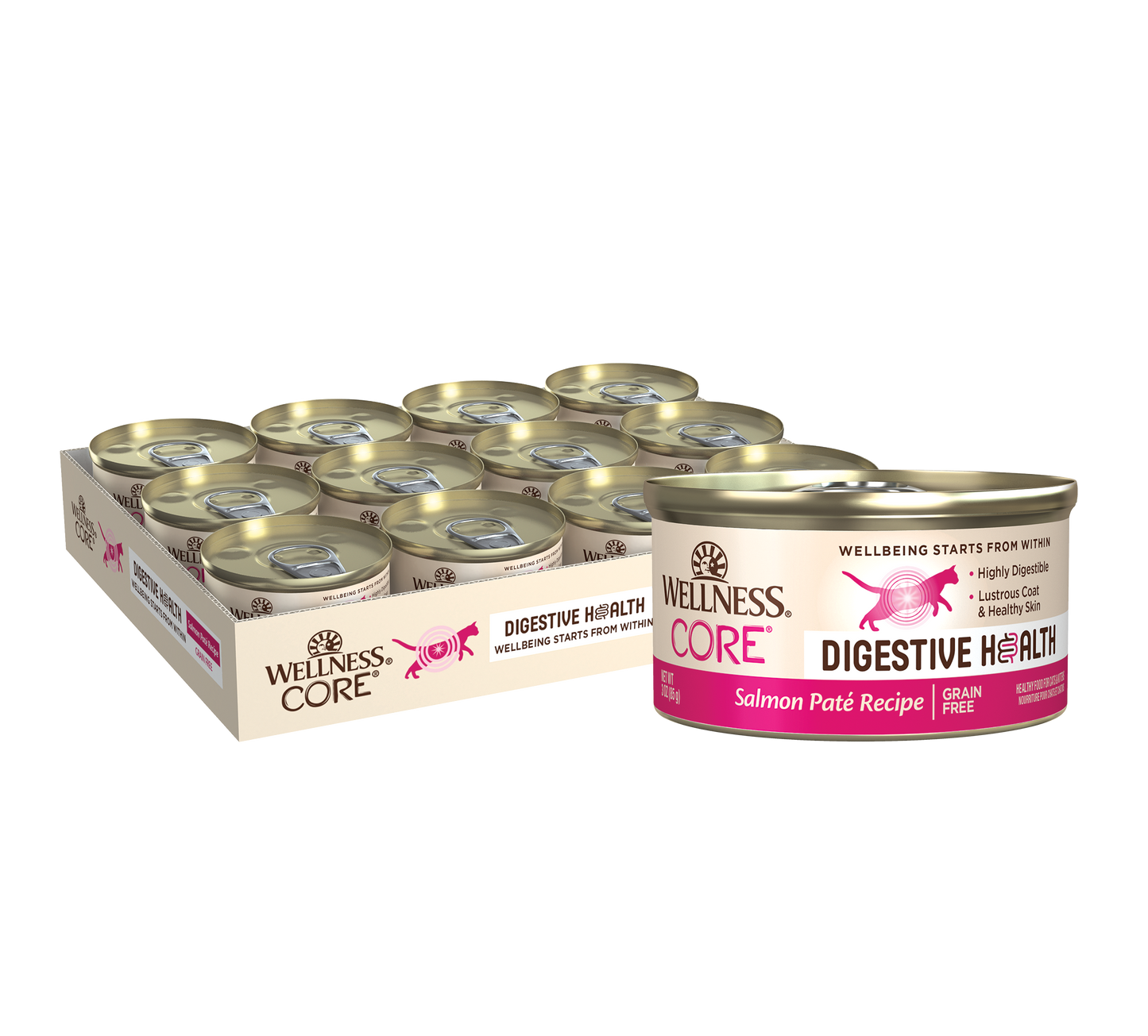 Wellness CORE Digestive Health Salmon Pate Wet Cat Food 3oz Can
