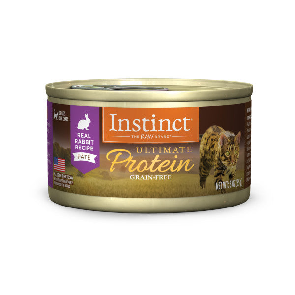 Instinct Ultimate Protein Grain-Free Pate Real Rabbit Recipe Canned Cat Food 3oz Can