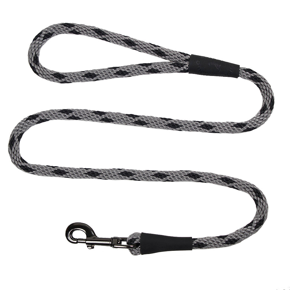 Mendota Snap Leash Large 1/2 in Lead 6 ft Silver Diamond