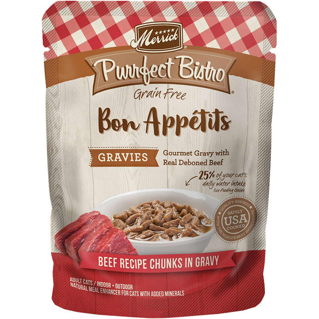 Merrick Purrfect 3oz Cat food Pouch Beef Gravy