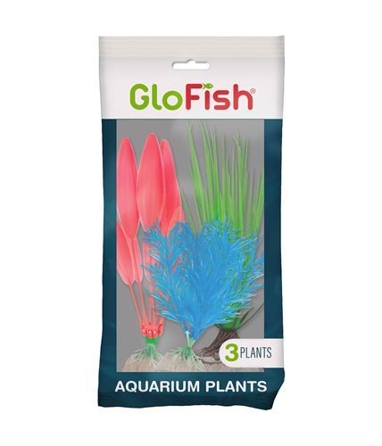 GloFish Fluorescent Plant Multipack 3 Count  Contains Plastic Willow Grass  Hairgrass and Berterol Aquarium Plants