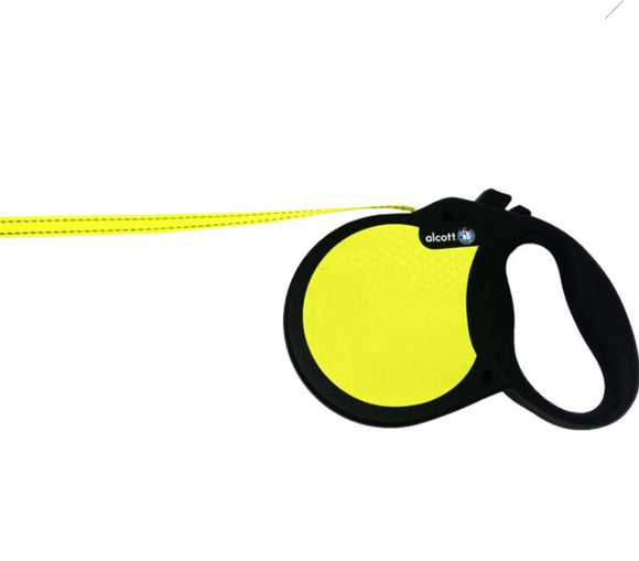 Alcott Visibility Retractable Belt Leash Yellow Medium