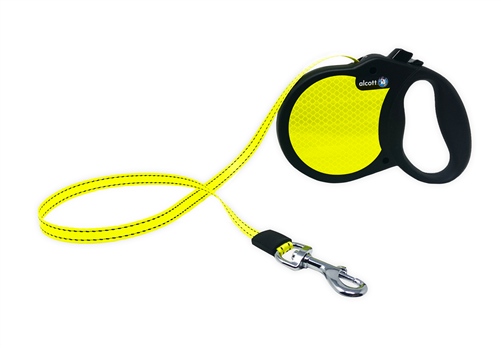 Paws-Alcott RLSH AV LG BK Alcott Visibility Retractable Belt Leash - Large Neon Yellow