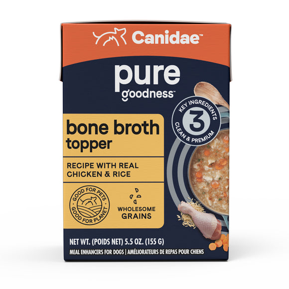 Canidae PURE Goodness Bone Broth Meal Topper Chicken & Rice, 5.5oz