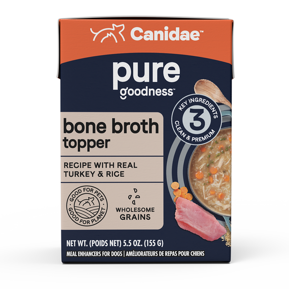 Canidae PURE Goodness Bone Broth Meal Topper Turkey & Rice, 5.5oz