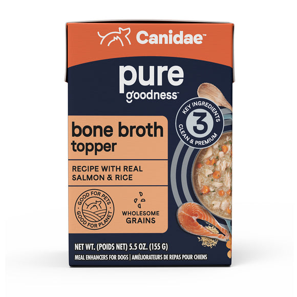 Canidae PURE Goodness Bone Broth Meal Topper Salmon & Rice, 5.5oz