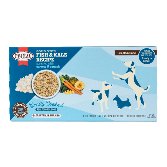 Primal Dog Gently Cooked Sous Vide Fish & Kale 8 oz