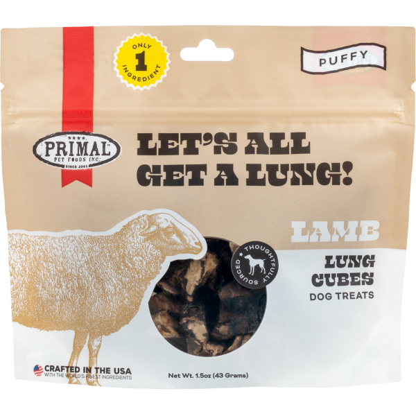 Primal Dog Treats Let's All Get A Lung Lamb 1.5 oz