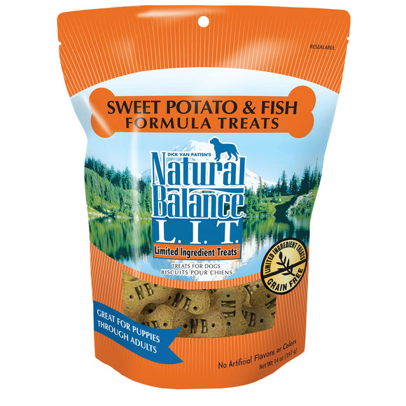 Natural Balance L.I.T. Limited Ingredient Treats Sweet Potato & Fish Formula Dry Dog Treats  14-Ounce