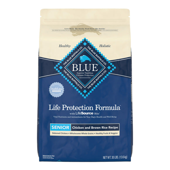 Blue Buffalo Life Protection Chicken & Brown Rice Recipe Senior Dry Dog Food - 30lbs