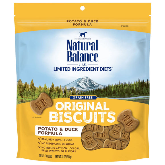 Natural Balance L.I.T. Limited Ingredient Treats Potato & Duck Formula Dry Dog Treats  28-Ounce