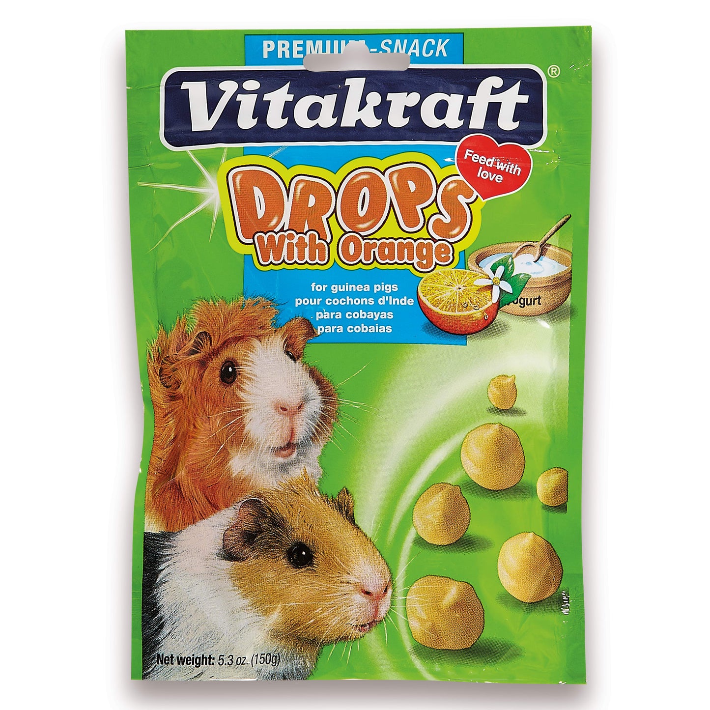 Vitakraft Drops with Orange Guinea Pig Treat 5.3 oz.