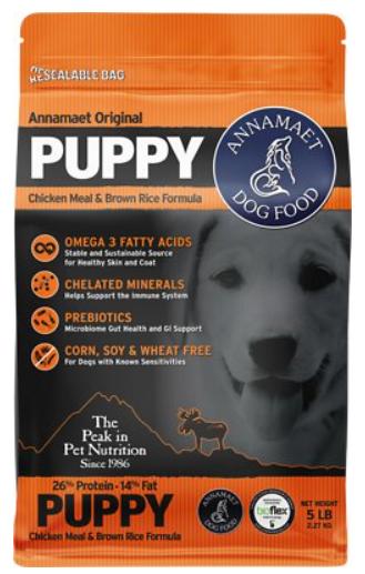 Annamaet Original Puppy Chicken Meal and Brown Rice Formula 5lb