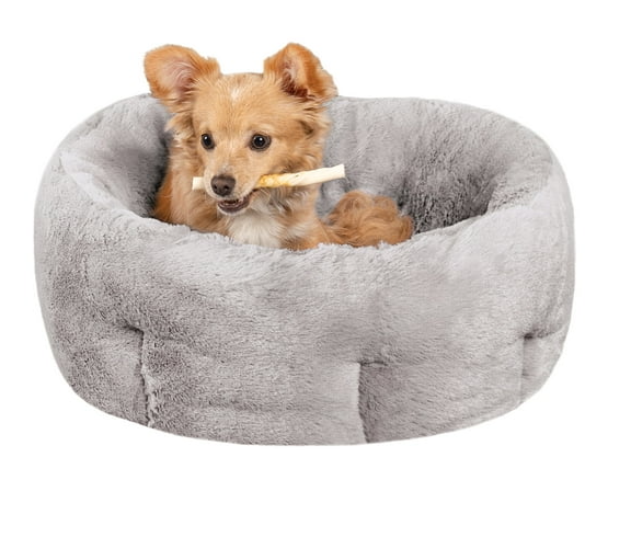 Fur Haven Warming Hi-Lo Cuddler Pet Bed Gray Small