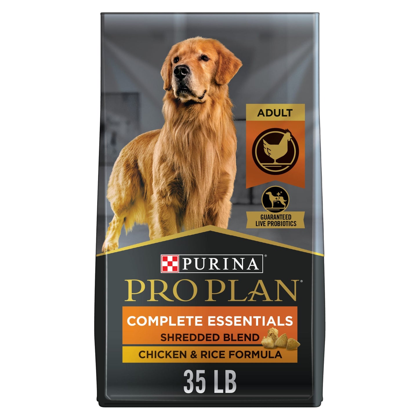 Purina Pro Plan High Protein Dog Food With Probiotics for Dogs Shredded Blend Chicken & Rice Formula 35 lb. Bag