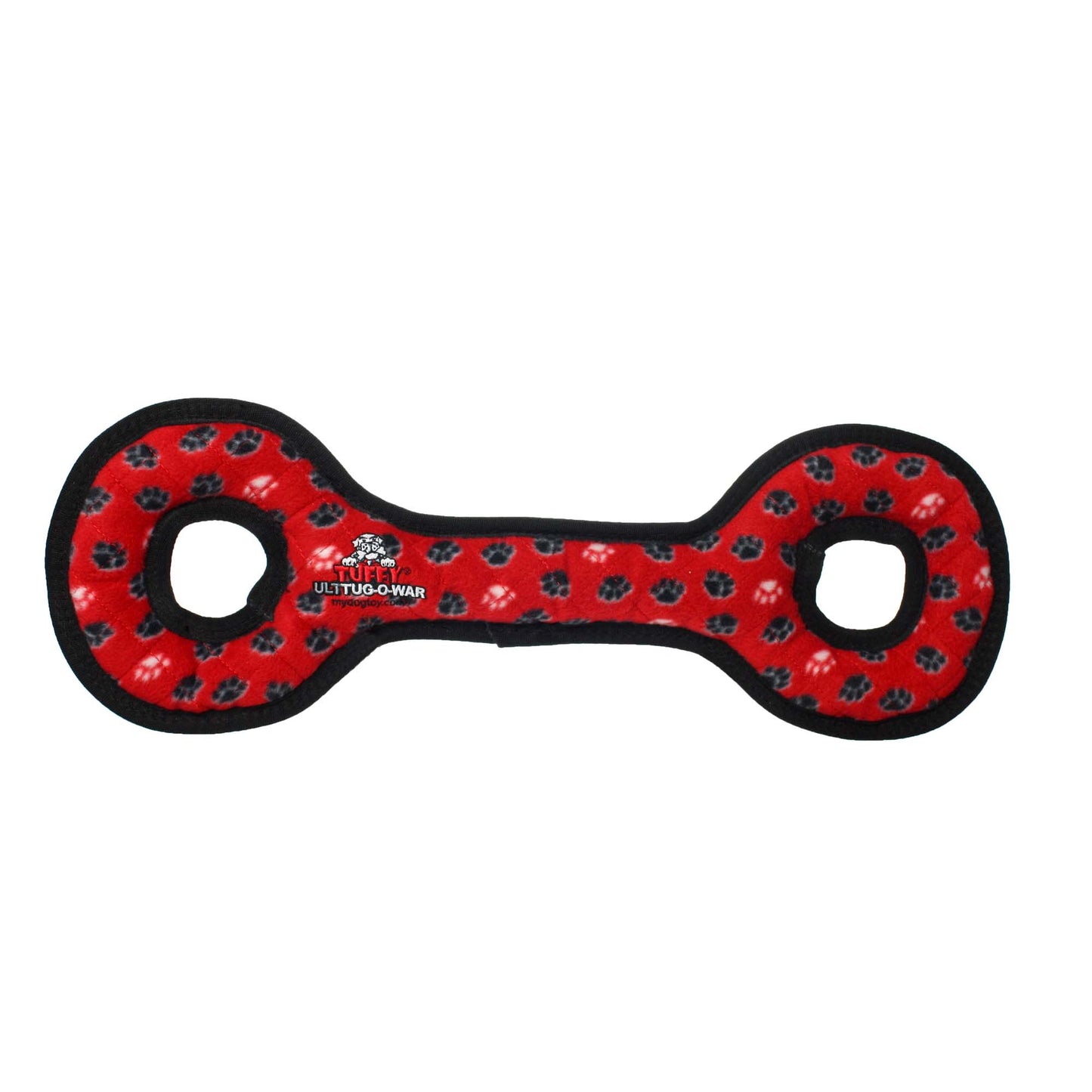 Tuffy Ultimate Tug-O-War Red Paw Squeaky and Durable Dog Toy